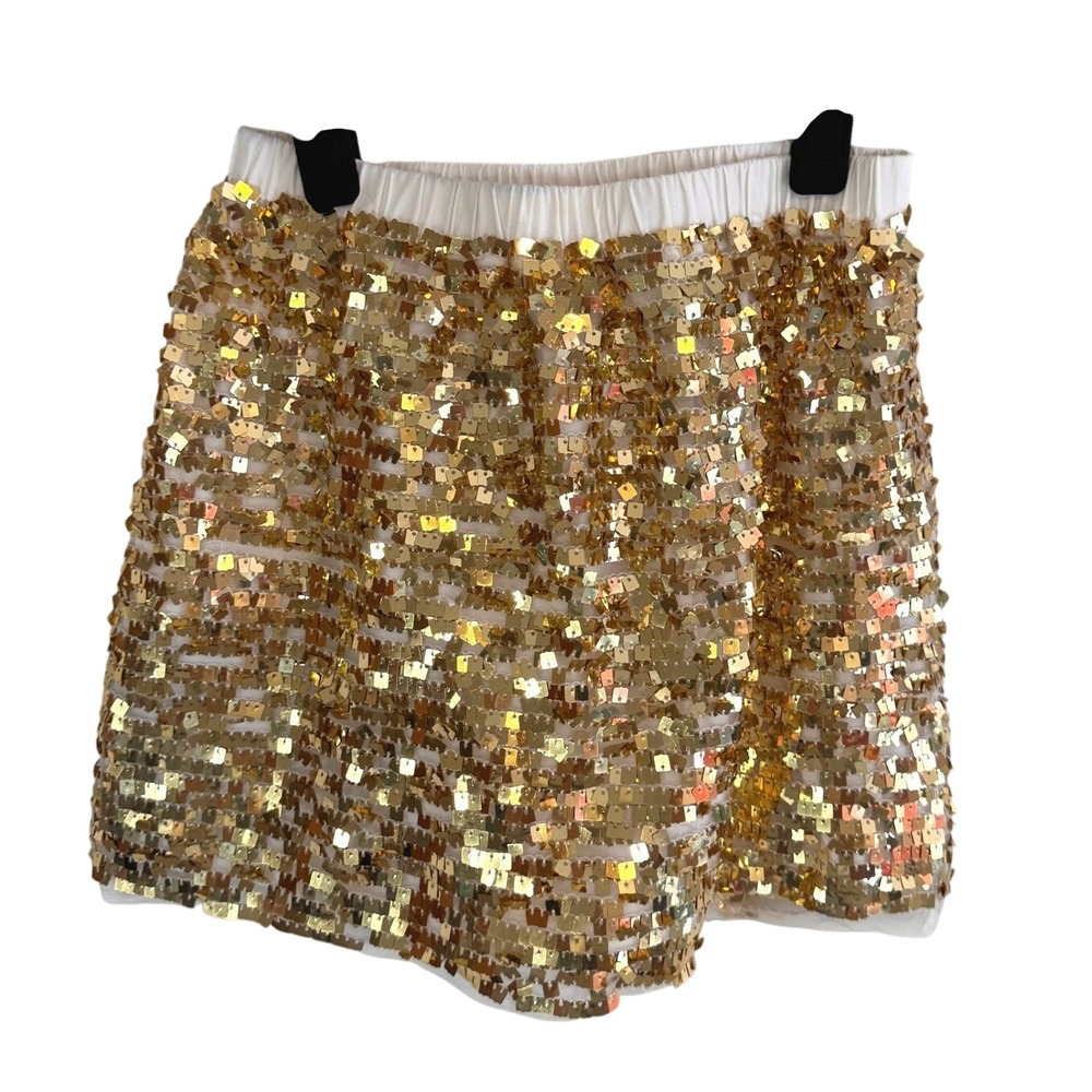 Crewcuts Sequin Skirt Square Gold 6-7‎ Gold Girls Party Holiday Sparkle Glam